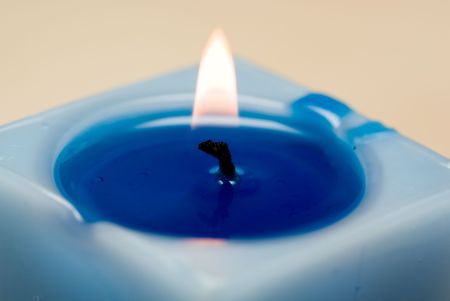 detail burn wick blue candleの写真素材