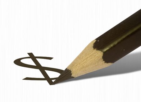 dollar sign with a pencilの写真素材