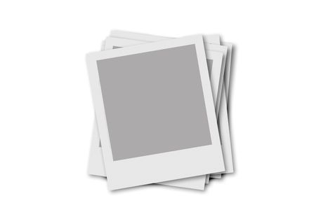 the polaroid frame for photos on white backgroundの写真素材
