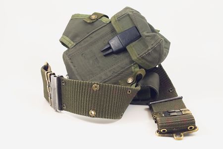 green army belt on white backgroundの写真素材