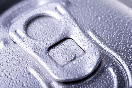 detail of top can with water dropsの写真素材