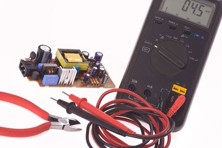 the digital multimeter and electronics components