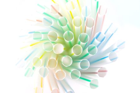 abstract color background with strawsの写真素材