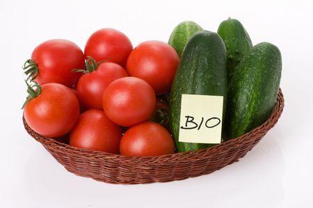 bio vegetable on white backgroundの写真素材