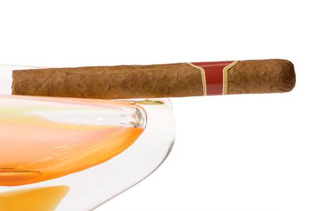 the cuban cigar in ashtrayの写真素材