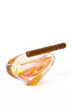 the cuban cigar in ashtrayの写真素材