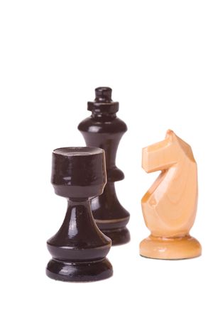 figures of chess on white backgroundの写真素材