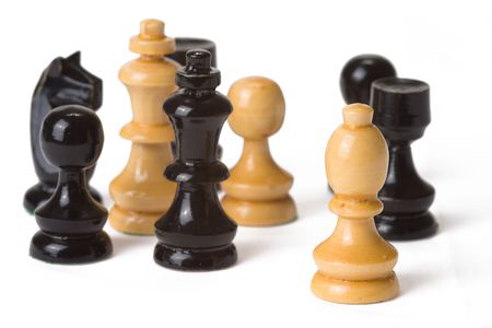 the chess on white backgroundの写真素材