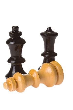 figures of chess on white backgroundの写真素材