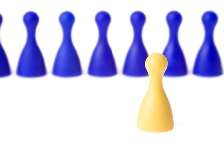color pawn on white backgroundの写真素材