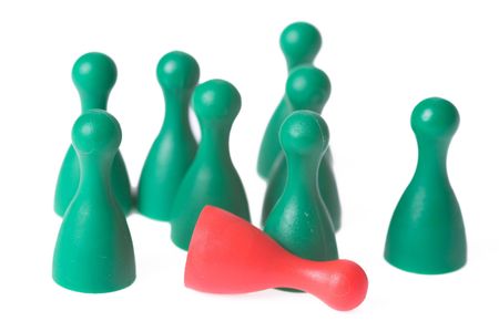 color pawn on white backgroundの写真素材