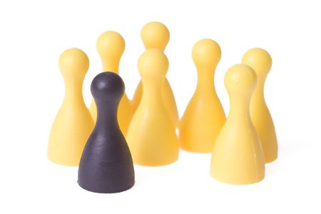 color pawn on white backgroundの写真素材