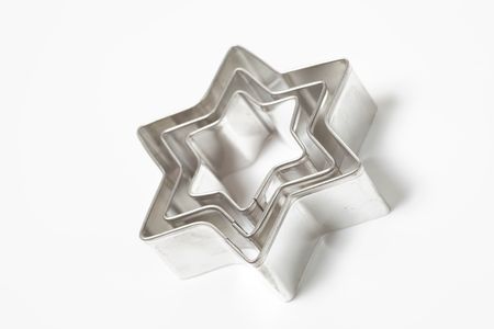 cookie cutters on white backgroundの写真素材