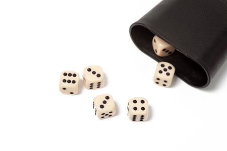 the dice isolated on white backgroundの写真素材