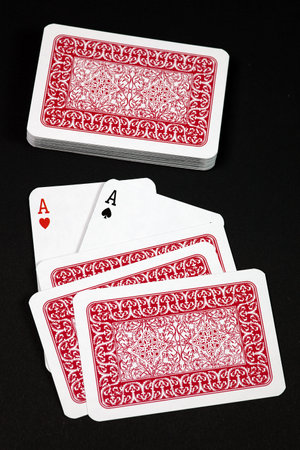 poker cards. two aces on black background