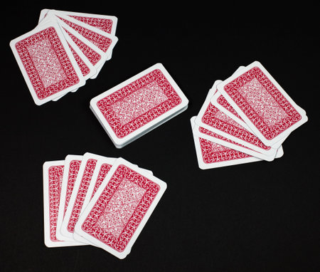 poker cards on black backgroundのeditorial素材