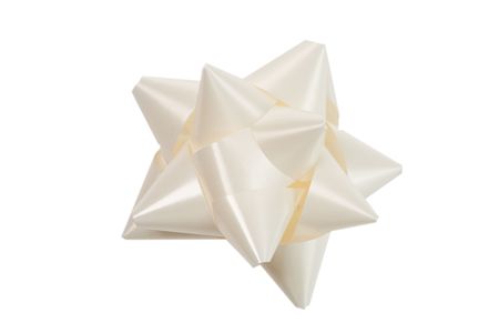 white bow gift on white backgroundの写真素材