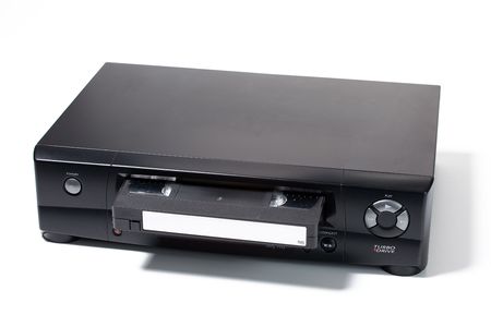 video cassette recorder isolated on white backgroundの写真素材