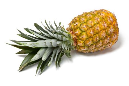 pineapple fruit isolated on white backgroundの写真素材