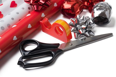 gift wrap and scissors on white background
の写真素材