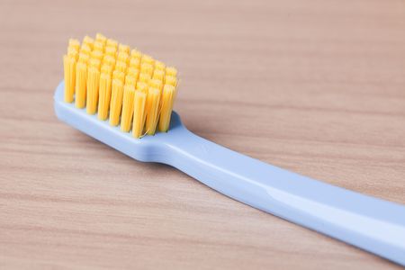 the photo shot of color toothbrushの写真素材