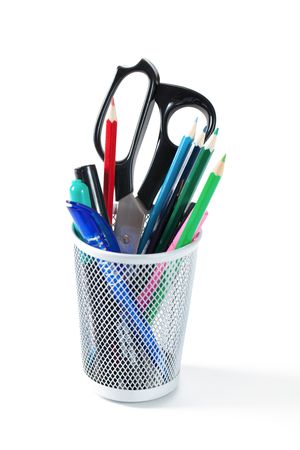 office tools on white backgroundの写真素材