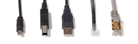 various connectors on white backgroundの写真素材