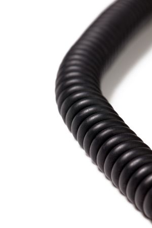 macro shot of spiral phone cableの写真素材