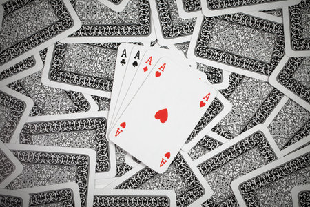 a lot of poker cardsのeditorial素材