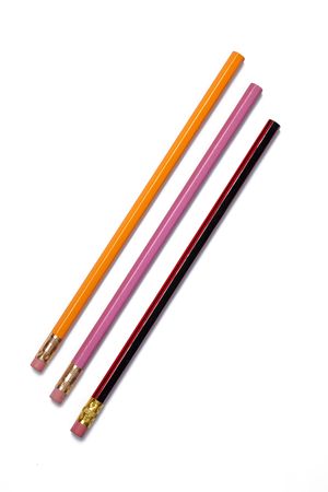 wooden pencil on white backgroundの写真素材