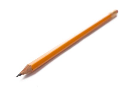 wooden pencil on white backgroundの写真素材
