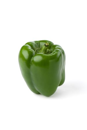 photo shot of green pepper isolated on white backgroundの写真素材