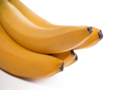 the photo shot of fresh bananas on white backgroundの写真素材