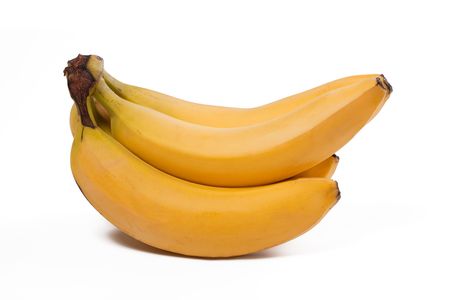 the photo shot of fresh bananas on white backgroundの写真素材