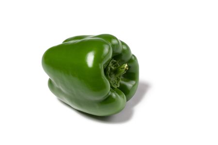 photo shot of green pepper isolated on white backgroundの写真素材