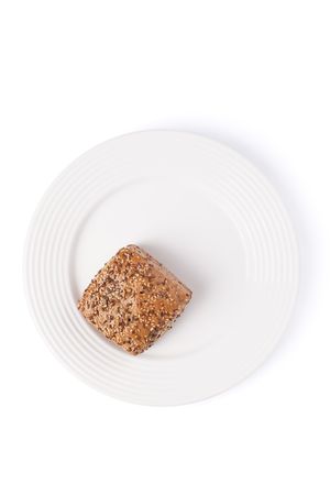 the bread rolls on white plateの写真素材