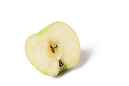 sliced apple on white backgroundの写真素材
