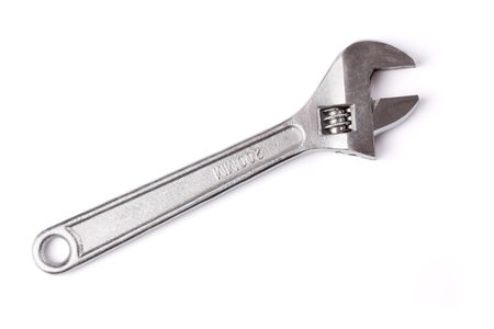 adjustable wrench isolated on white backgroundの写真素材
