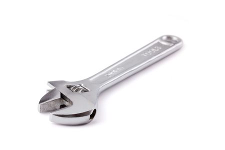 adjustable wrench isolated on white backgroundの写真素材