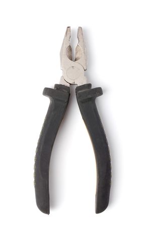 the used pliers isolated on white backgroundの写真素材