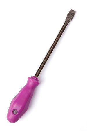 used screwdriver isolated on white backgroundの写真素材