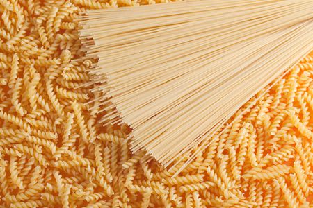 the photo shot of various italian pastaの写真素材