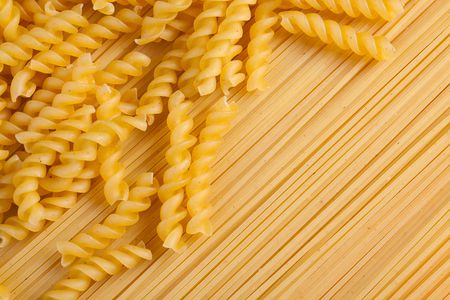 the photo shot of various italian pastaの写真素材