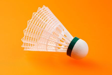 the photo shot of badminton shuttlecockの写真素材
