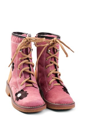 photo shot of child pink shoeの写真素材