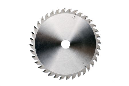 photo shot of saw blade on white backgroundの写真素材
