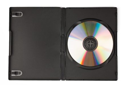 compact disc in case on white backgroundの写真素材