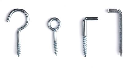 various screws on white backgroundの写真素材