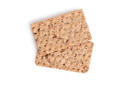 photo shot of crispbread on white backgroundの写真素材