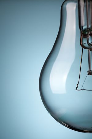 the detail of light bulb on blue backgroundの写真素材